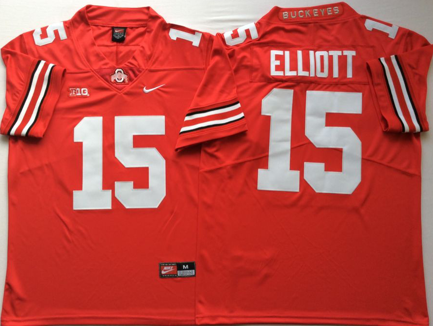 Men's Ohio State Buckeyes Ezekiel Elliott #15 Scarlet Jersey